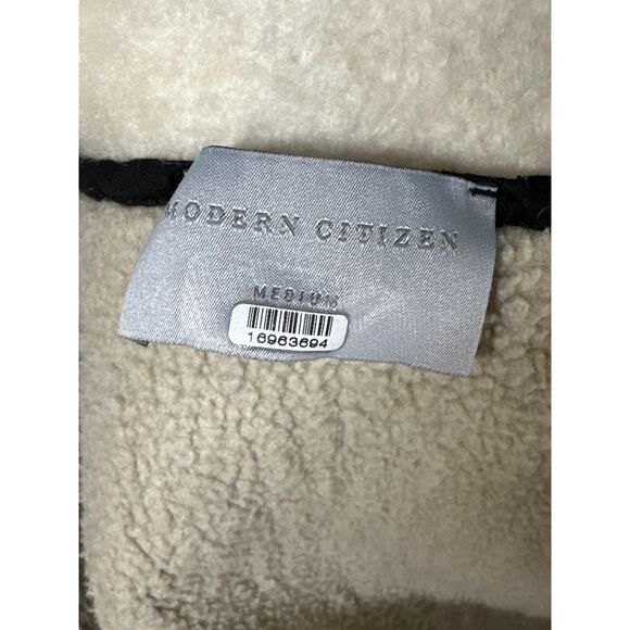 Modern Citizen Madison Coat Contrast Trim Full-Zip Teddy Jacket Cream XS - Picture 7 of 11